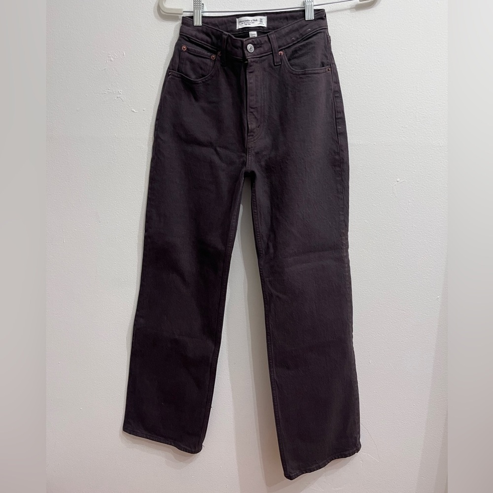 Abercrombie & Fitch Straight Leg Jeans in Washed Black